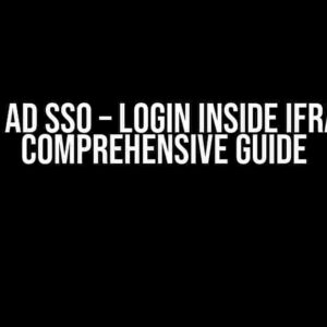 Azure AD SSO – Login Inside Iframe: A Comprehensive Guide